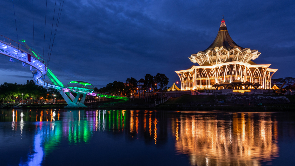 enjoy the waterfront view as one of the things to do in Kuching